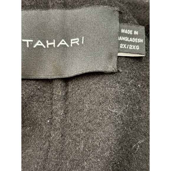 Tahari Ladies Blk Wrap Coat W/ Belt Double Face Fabric Sz XXL Shawl MSRP$350 - Picture 7 of 8